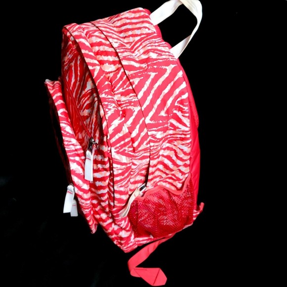 Jansport Teen Adult 17.5" Backpack WILD AT HEART Red White Zebra Stripes VGC! - Picture 4 of 15